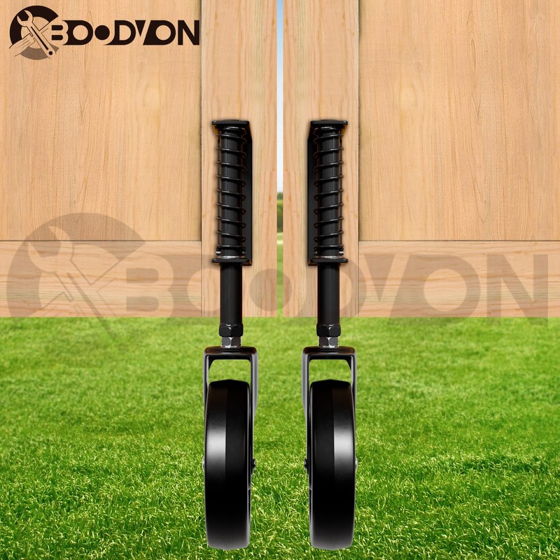 BOODVON 5" Heavy Duty Gate Caster, Spring Loaded Gate Wheels,
