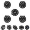 Lwzko 20 Pieces Rhinestone Buttons 20mm Rhinestone Buttons Black Vintage