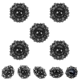 Lwzko 20 Pieces Rhinestone Buttons 20mm Rhinestone Buttons Black Vintage Buttons Craft Buttons Alloy Rhinestone Buttons Sew On Black Buttons for Blazer Suits Coats Uniform Jacket