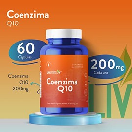 LIV NUTRITION  Coenzima Q10 200 Mg  60 Cpsulas Vegano Sin Gluten  Suplemento Alimenticio 100 Natural  2 Meses De Rendimiento                          