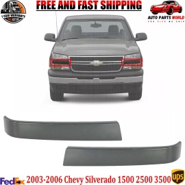 Perfect Fit Front Grille Molding Primed LS + RS For 2003-2006 Chevy Silverado 1500 2500 3500