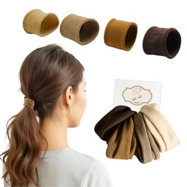 Arielle.R Hair Elastic Band Set of 4, Stylish Elastic Band, Hair Band, Non-Traced, Ponytail, Thick, Korean Style, High Elasticity, Lightweight, Simple, Adult, Work, Exercise (Beautiful Figure Set)