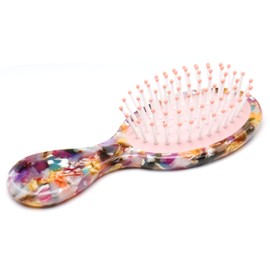 QinGoo Acetate Hair Brush Women's Travel Hair Brush Detangling Brush for Curls, Thick, Thin, Long, Short or Straight Hair, 1 Piece (Multicoloured, 14 cm x 4.8 cm)