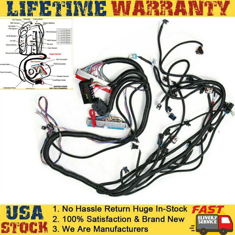 Geartronics LS1 STANDALONE WIRING HARNESS T56 or Non-Electric Tran 4.8,5.3,6.0