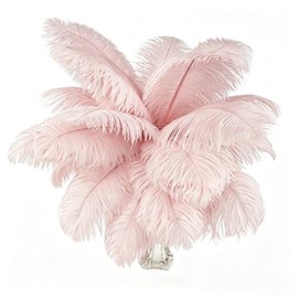 Plumas De Avestruz Naturales 35-40cm 10 Piezas Plumas Decorativas Esponjosas De Alta Calidad Para Bodas Centros De Mesa Manualidades Navidad Decoración Del Hogar (Rosa Claro)