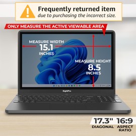 SightPro 17.3 Inch 16:9 Laptop Privacy Screen Filter - Computer Monitor Privacy Shield and Anti-Glare Protector