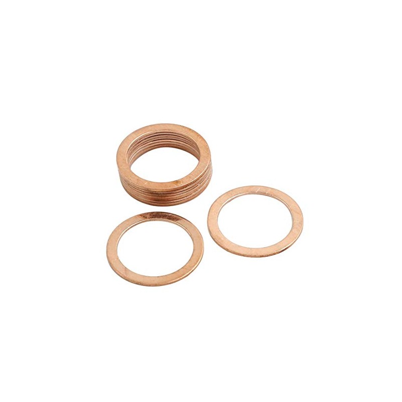 X AUTOHAUX 10 Pcs 21mm Inner Diameter Flat Copper Washers