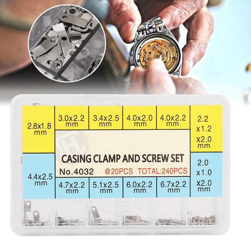 Assorted 10 Size Watch Parts Watch Movements Fixing Adapter Securing