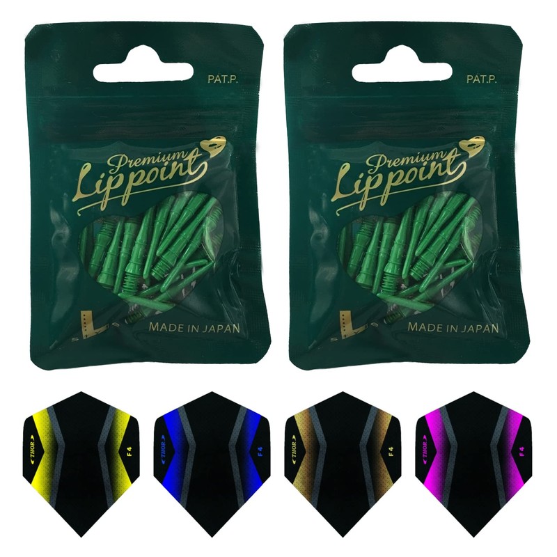 THOR-DARTS L-Style Dart Tips in Double Pack Flights (2 x