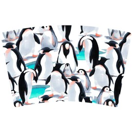 Mugzie 16 Ounce Stainless Steel Cocktail Shaker - Martini Shaker with Wetsuit Cover - Watercolor Penguins