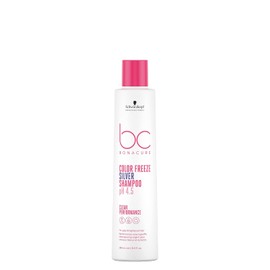 Schwarzkopf Professional BONACURE - Color Freeze Silver Shampoo pH 4.5 250 ml, Champú Pigmentado, para Cabello Blanco y Aclarado, Devuelve el pH Óptimo, Previene Pérdida de Color, Añade Brillo, Limpia Suavemente
