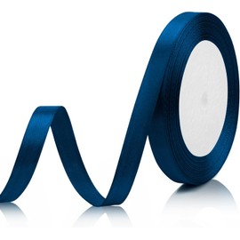 3/8 Inch 25 Yards Navy Blue Ribbon for Tree Ribbon Decorations, Fine Christmas Ribbon, Navy Blue Ribbon for Gift Wrapping