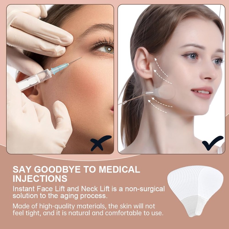 Facelift Tape Set - 80 Invisible Stickers & 4 Lifting