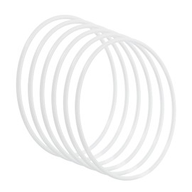 PATIKIL 4 Inch Round Dream Catcher Rings, 6 Pcs Metal Christmas Macrame Wreath Floral Ring Hoop for Home DIY Craft Wedding Wall Hanging Decorations, White