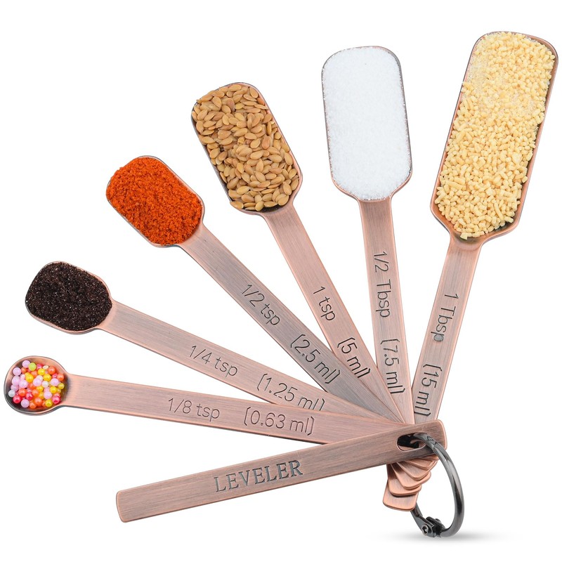 zoyizi Copper Measuring Cups and Spoons Set 14, Stainless Steel