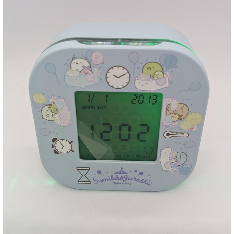 ALIAS AC22012SXSG Sumikko Gurashi Alarm Clock, Digital, Multi-Function Clock, Tapioka