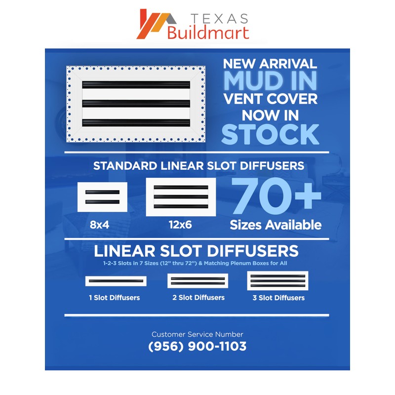 BUILDMART - 6x6 MUD-in Air Vent Cover - Drywall MUD