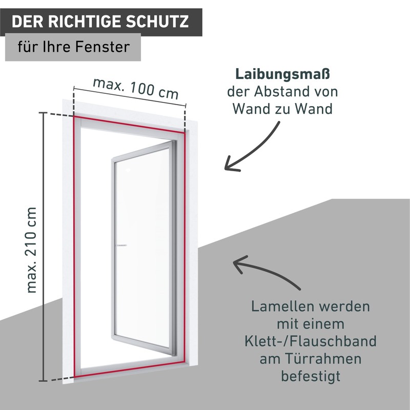 Windhager Basic Fly Screen Curtain for Doors, Door Curtain, Slat