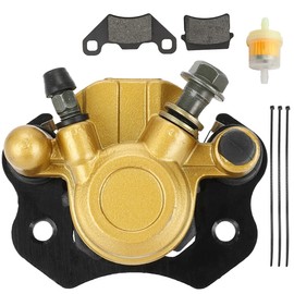 FVRITO Brake Caliper and Pads for 110cc 125cc 150cc 200cc 250cc 196cc 6.5HP Coleman kt196 yerf dog gx150 Kandi Baja RTK200 Go Kart Dune Buggy Taotao Roketa Sunl Kazuma Chinese ATV Quad Golden