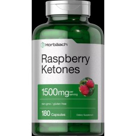 Horbäach Raspberry Ketones | 500mg | 180 Capsules | Non-GMO & Gluten Free | By Horbaach