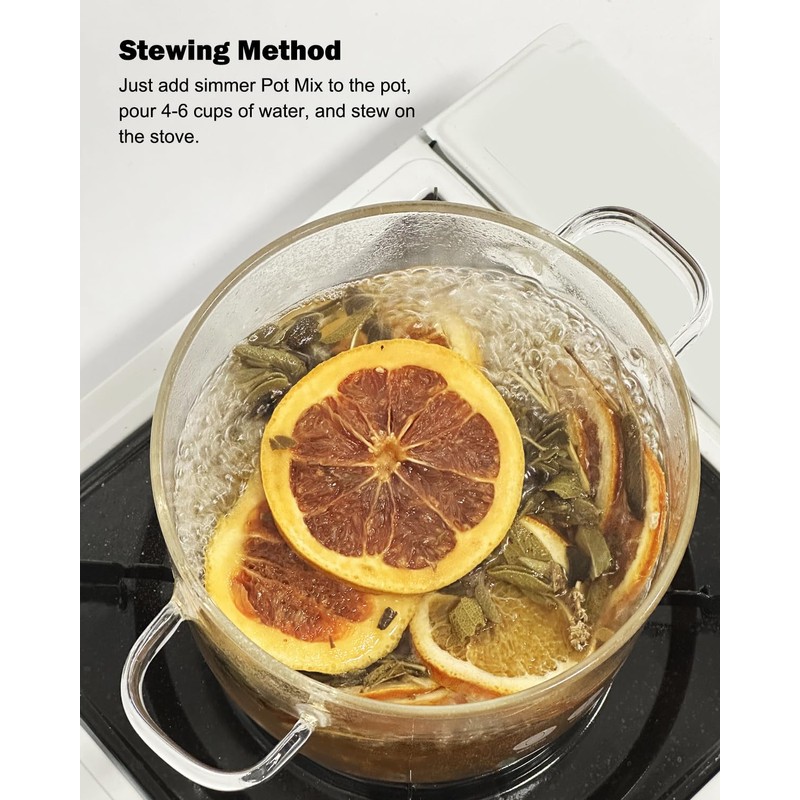 Potpourri Simmering, Sage Citrus Simmer Pot Kit with Sage, Dried