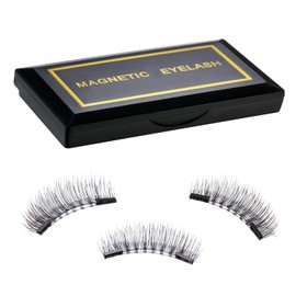 2 Pairs 3D False Magnetic Eyelashes No Glue- Reusable Fake Lashes Extension,Thick Soft & Handmade