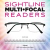 Sightline 6002 Progressive Multi Focus Reading Glasses Lightweight Semi-Rimless Gunmetal