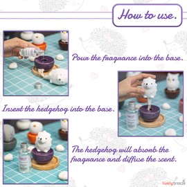 Lively Breeze Spiky Hedgehog, Non-Electric Ceramic Diffusers for Essential Oils and Aromatherapy Fragrance, White Ceramic Diffusers in Car or Desk Office Decor and Small Bathroom at Home, Purple Vase