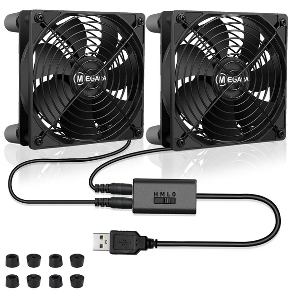 MEGATTA 80 x 25mm Quiet USB Powered Fan with L/M/H