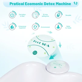 LeCuag Ionic Foot Spa Detox Machine Ion Foot Spa Detox Machine, Ionic Foot Cleanse Bath System with 100 Liners, 2 Strong Arrays