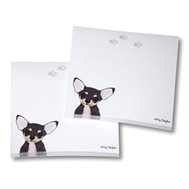Chihuahua Sticky Notes Notepad - Black - 100 Sheets