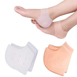 2 Pairs Taloneras Silicona, Protector Talon Zapato, Taloneras Fascitis Plantar Tobilleras de Silicona Transpirables, para Talones para la Fascitis Plantar, Espolones Tacón, Alivia el Dolor de Talón