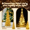Soaoo 5 Pcs Mercury Glass Christmas Tree with LED Lights