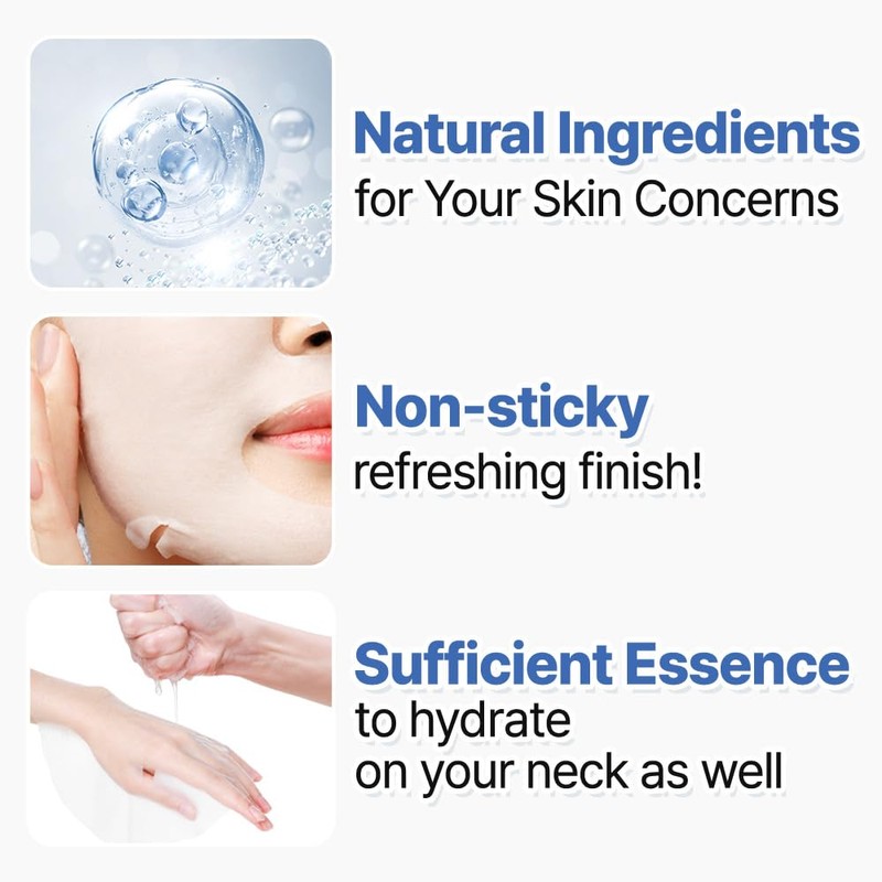 NEXTBEAU Solution Sheet Mask Variety Pack, 10 Count (5 Types
