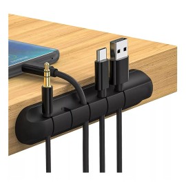 Universo en Linea Organizador De Cables Silicón Oficina Hogar Adherible Full Color Negro