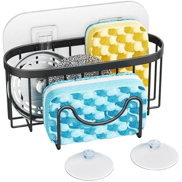 HapiRm Multifunctional Sponge Holder with Unique M-Shaped, 2 Installation Methods
