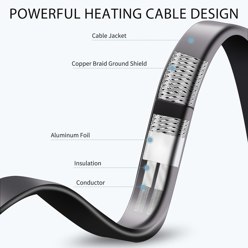 TOPDURE 160ft Heat Cables for Roofs and Gutters, 5w/ft, CSA