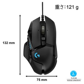 Yu&Mi G502 Hero Wired Gaming Mouse, HERO 25K Sensor, Up to 25,600 DPI, 11 Programmable Buttons, RGB Lighting, Kobuta Warranty Card, Black