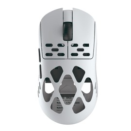 AM3 MAX Wireless Gaming Mouse, Lightweight Full Magnesium Alloy, 30000 DPI, PAW3950 Sensor, 5 programmable Buttons, Supports Wired/2.4GHz/BT (White, AM3 PRO (1k Receiver))