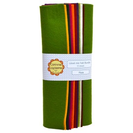 Corinne Lapierre Wool Mix Felt 9 Inch Squares x 10 - Flora