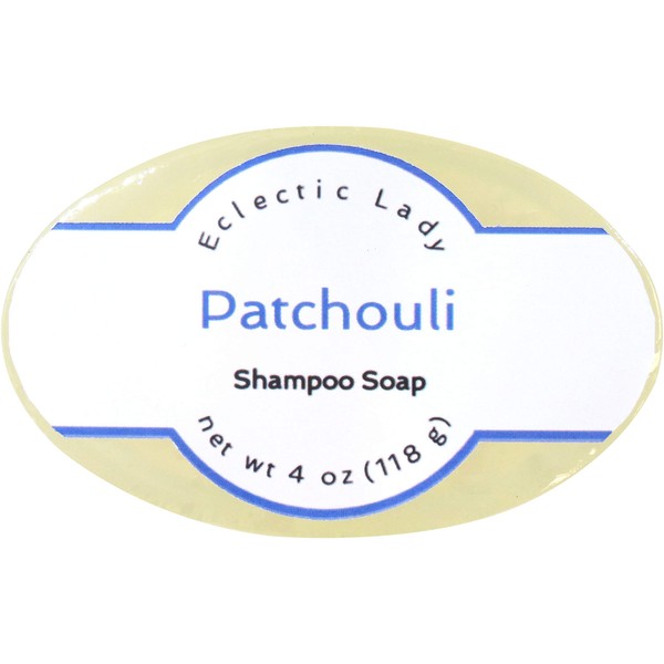 Eclectic Lady Patchouli Shampoo Soap Bar with Pure Argan Oil, Silk Protein, Honey Protein and Extracts of Calendula Flower, Aloe, Carrageenan, Sunflower - 4 oz Bar