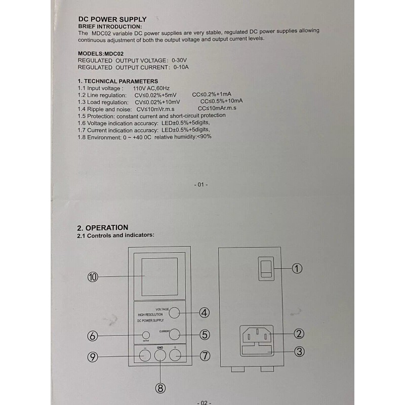TACKLIFE 0-30V DC 10-AMP Variable Power Supply Course /Fine Adjustment