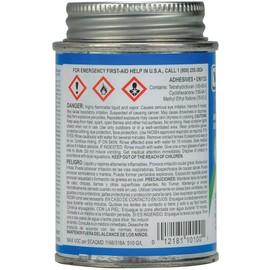 Weld-On 10100 705 Industrial Grade PVC Medium-Bodied High Strength Solvent Cement - Fast-Setting and Low-VOC, Clear, 1/4 Pint (4 fl oz)