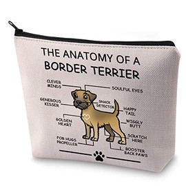 LEVLO Funny Border Terrier Lovers Gifts The Anatomy of A Border Terrier Cosmetic Bags Border Terrier Veterinary Mom Travel Toiletry Bags (Border Terrier)