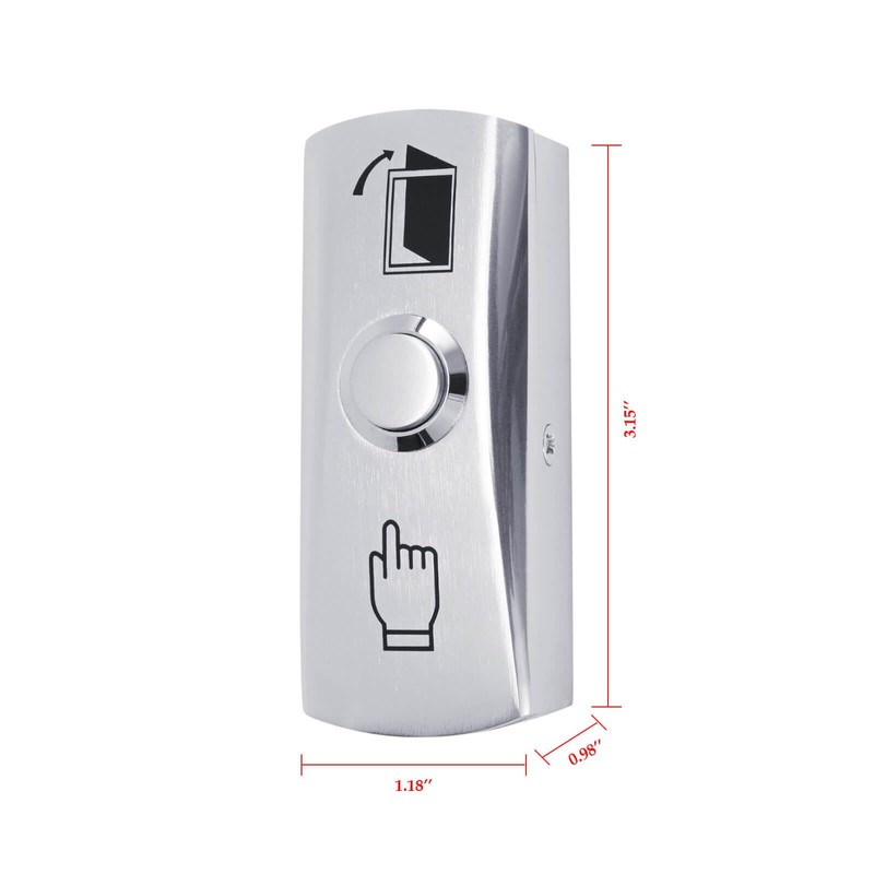 Push to Exit Button for Door Access Control System Zinc