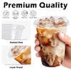 Clawsoff 16 oz 100 Pack Clear Plastic Cups with Lids,