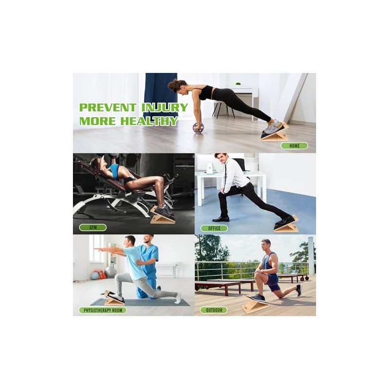 Slant Board for Calf Stretching, Professional Adjustable Portable Wooden Slant