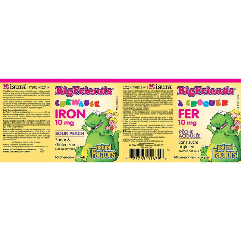 Chewable Iron 10 mg, Big Friends - 60 Chewable Tablets