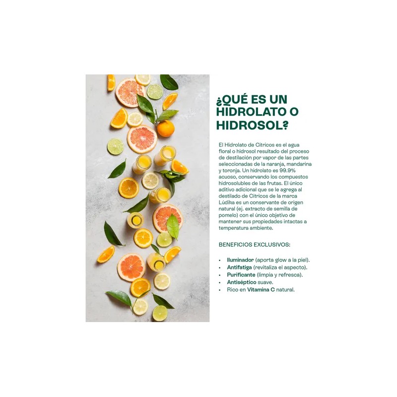 Hidrolato De Cítricos Facial, Corporal Y Capilar 1 L