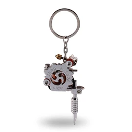 Llavero de máquina de tatuajes, modelo de pistola de tatuajes portátil mini llavero colgante collar de artista de tatuajes accesorios de tatuajes, 5,7 x 1,6 pulgadas